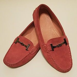 TOD'S Blush Suede Driving Moccasins